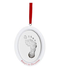 Pearhead Babyprints Newborn Baby Handprint or Footprint Double-Sided Photo Ornament with Clean Touch Ink Pad - Makes A Perfect