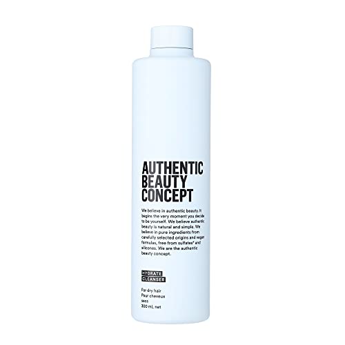 Authentic Beauty Concept Hydrate Cleanser, a Shampoo Great For Normal To Dry or Curly Hair, Adds Moisture and Shine, Vegan and Cruelty Free, Sulfate Free, 300mL