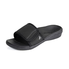 Powerstep Women's Arch Support, Plantar Fasciitis Relief Slide Sandal, Black - Blk, 10