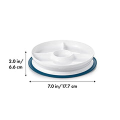 OXO Tot Stick & Stay Divided Plate, Navy, Suction Divided Plate