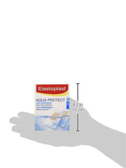 Elastoplast Aqua Protect Waterproof Adhesive Bandages | 40 Strips, Transparent | 100% Waterproof | Extra Strong Adhesion | Ideal for washing, showering, bathing and swimming | Non-stick Wound Pad | Bacteria Shield