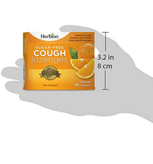 Herbion Naturals Sugar-Free Cough Lozenges with Natural Orange Flavour, 18 Lozenges - Relieves Cough, Clears Nasal Congestion, Soothes Sore Throat; For Adults and Children 12 years and above, 18 Count (Pack of 1)