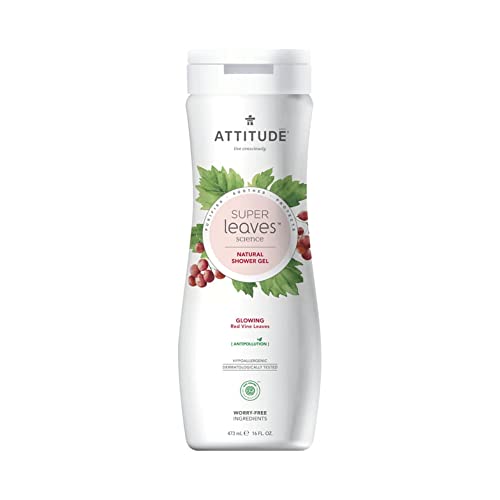 ATTITUDE Body Wash, EWG Verified, Plant and Mineral-Based Ingredients, Vegan and Cruelty-free Beauty Products, Glowing, Red Vine Leaves, 473 mL