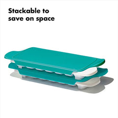 OXO Tot - Baby Food Freezer Tray Set - Freezer Storage Containers - Great for Portioning, Storing and Freezing Baby Food - Mealtime - Teal - 2-Pack