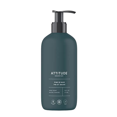 ATTITUDE Hand Soap, Plant and Mineral-Based Ingredients, Vegan and Cruelty-free Personal Care Products, Limited Edition Fall 2022, Pine & Sage, 473 mL