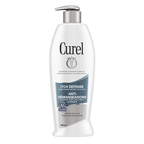 Curel Itch Defense Calming Moisturizer, 480 mL Body Lotion, with Advanced Ceramide Complex, Pro-Vitamin B5, Shea Butter, for Dry, Itchy Skin