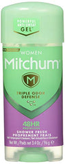 Mitchum Women's Deodorant, Antiperspirant Stick, Triple Odor Defense Gel, 48 Hr Protection, Shower Fresh, 96g