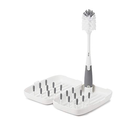 Oxo Tot Travel Size Drying Rack with Bottle Brush - Gray