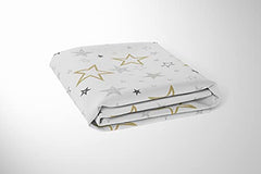 Kushies Baby 100% Breathable Cotton Percale Baby Crib Sheet, Fully Elasticized - Made in Canada 28" x 52" Multi Golden Star