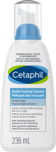 Cetaphil Gentle Foaming Cleanser, For Sensitive Skin, Removes Dirt, Oil and Makeup, Fragrance-Free, Non-Irritating, 236ml