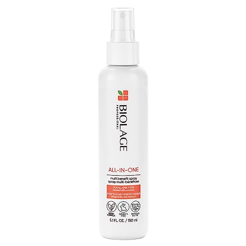 BIOLAGE Multi-Benefit Hair Treatment, All-In-One Infusion Coconut Treatment Spray, Heat Protectant Spray for Hair, Hydrates, Detangles, Controls Frizz, For All Hair Types, 150 ML