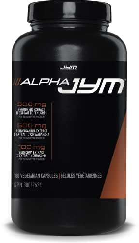 Alpha Jym 180 Vege Caps Testosterone Support, Increase Male Performance, Energy, Strength, Healthy Balance Between Estrogen and Testosterone,