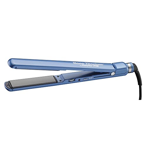 BaBylissPRO Nano Titanium & Ceramic Ultra-Slim Dual Voltage Flat Iron with 1 inch wide plates