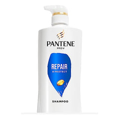 Pantene Shampoo, Repair and Protect for Damaged and Bleached Hair, Gentle Cleansing, Detangles Hair, Safe for Color Treated Hair, 17.9 oz