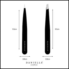 Danielle Soft Touch Stainless Steel Duo Tweezers Set