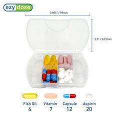 EZY DOSE Soft Sided Pill Case, Features Zippered Pouch, Easy to Use Design, Perfect for Travel and Daily Usage, 8-Comparments, BPA Free, Blue