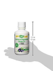 Nature's Way Calcium and Magnesium Citrate 2:1 - Liquid Supplement with Vitamin D3 and Collagen – Helps Support the Maintenance of Bones and Teeth – No Vitamin K2 - Blueberry Flavour, 500 mL