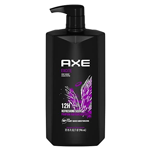 AXE Excite Body Wash with Pump for Men Coconut & Black Pepper Scent Clean + Fired up 946 mL