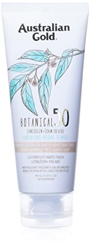 Australian Gold SPF 50 Botanical Tinted Mineral Suncreen for Fair to Light Skin Tones, 3 oz.