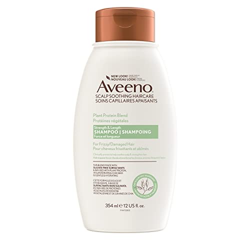 Aveeno Strength & Length Plant Protein Blend Shampoo, Vegan Formula for Strong Healthy-Looking Hair, 354 Ml