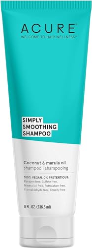 Acure Simply Smoothing Shampoo - Coconut Water & Marula Oil, 100% Vegan, Performance Driven Hair Care, Smooths & Reduces Frizz - 8 Fl Oz