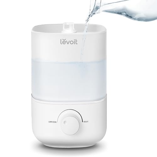 LEVOIT Humidifier for Bedroom, 2.5L Top Fill Cool Mist Air Humidifiers for Baby Nursery, Plants, Small Ultrasonic Humidifier, Auto Shut-off, BPA Free, Quiet, Knob Control, 360° Nozzle