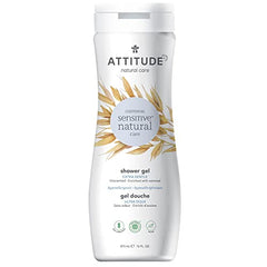 ATTITUDE Extra Gentle Body Wash for Sensitive Skin Enriched with Oat, EWG Verified, Hypoallergenic, Vegan and Cruelty-free, Unscented, 473 mL