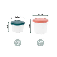 Babymoov Biosourced Food Storage Containers - BPA Free Containers With Leak Proof Lids, Ideal to Store Baby Food or Snacks for Toddlers (PICK YOUR SET SIZE)