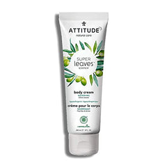 ATTITUDE Body Cream, EWG Verified, Hypoallergenic, Plant and Mineral-Based Ingredients, Vegan and Cruelty-free Beauty and Personal Care Products, Nourishing, Olive Leaves, 240 ml