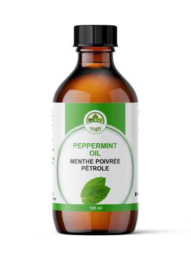 Yogti [Canadian Brand] Peppermint Essential Oil with Dropper, 120 milliliter