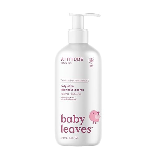 ATTITUDE Body Lotion for Baby, EWG Verified, Dermatologically Tested, Plant and Mineral-Based, Vegan, Unscented, 473 mL