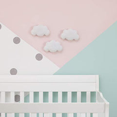 Little Love by NoJo 3Piece White Soft Cloud Shaped Baby Nursery Wall Decor, White