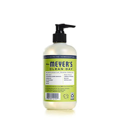 Mrs. Meyer's Clean Day Liquid Hand Soap, Cruelty Free and Biodegradable Hand Wash Made with Essential Oils, Lemon Verbena Scent, 370 ml Soap Pump Bottle