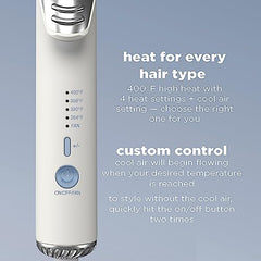 Cool Air Styler Luxe – 2 In 1 Curl & Straighten Styler With 4 Heat Settings- Quick 30 Seconds Heat Up + Automatic Safety Shut off- Dual Voltage