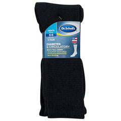 Dr. Scholl's Men's Diabetes & Circulator Socks, Black, 13-15