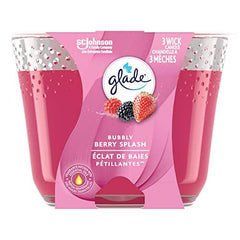 Glade Scented Candle, Bubbly Berry Splash, 3-Wick Candle, Air Freshener Infused with Essential Oils for Home Fragrance, 3 Count