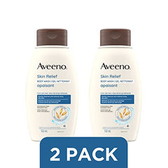 Aveeno Body Wash, Active Naturals Unscented Skin Relief Body Wash for Dry and Sensitive Skin, white, Pack of 2 (1064 ml Total) Packaging May Vary