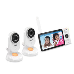 VTech VM818-2HD Video Monitor w/2 Camera's, 5-inch 720p HD Display, Night Light, 110-degree Wide-Angle True-Color Day Vision, HD No-Glare Night Vision, Best-in-Class 1000ft Range, 2-Way Talk