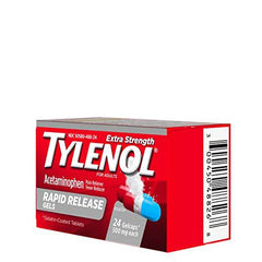 Tylenol Extra Strength Acetaminophen Rapid Release Gels for Pain & Fever Relief, 24 ct