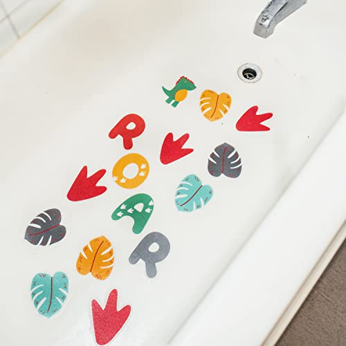 Dr. Brown’s CleanUp Sit & Splash Non-Slip Bath Stickers with Dino Design, Baby & Kid Bath Stickers, Fun Bath Time Essential, 15 count, 0m+