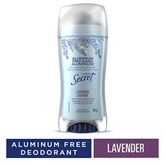 Secret Deodorant for Women Aluminum Free, Invisible Solid, Lavender Scent, 68g