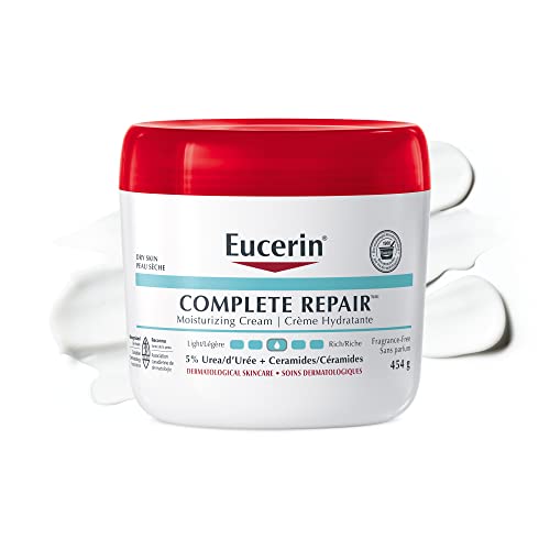 EUCERIN Complete Repair Moisturizing Cream for Dry to Very Dry Skin | Face & Body Cream, 454g jar | 5% Urea Cream | Ceramide Cream | Dry Skin Cream | Fragrance-free Cream | Non-Greasy Cream | Recommended by Dermatologists