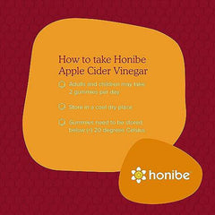 Honibe Apple Cider Vinegar Gummies for Kids and Adults | Honey-Based Vitamins Made in Canada | Organic Apple Cider Vinegar Gummies with the Mother | Keto Apple Cider Vinegar Gummies | 60 gummies