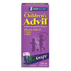 Children's Advil (100 ML, Grape Flavour) Ibuprofen Suspension Temporary Fever Reducer