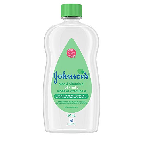 Johnson's Baby Oil with Aloe Vera, Vitamin E and Mineral Oil, 591 ml