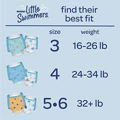 HUGGIES Swim Diapers, Size 4 Medium, Huggies Little Swimmers Disposable Swimpants, 18 ct