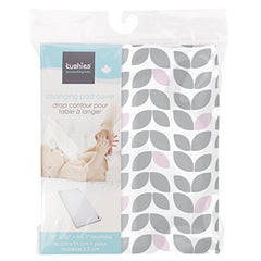 Kushies Changing Pad Cover for 1" pad, 100% breathable cotton, Made in Canada, Grey Petal