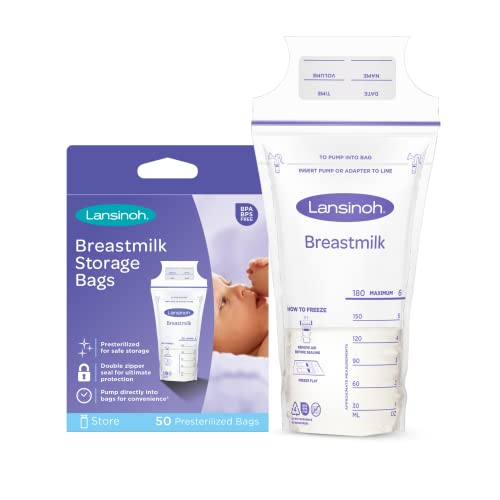 Lansinoh Breastmilk Storage Bags, 50 Count, BPA Free and BPS Free