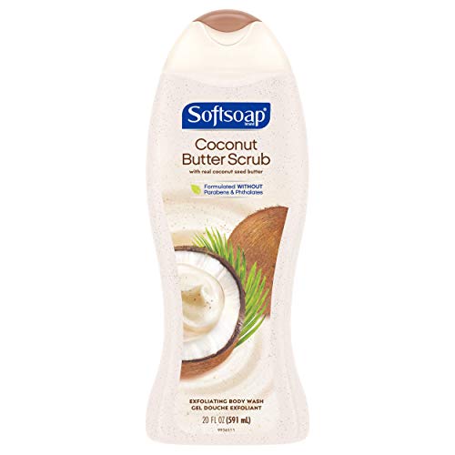 Softsoap Exfoliating Body Wash Scrub, Coconut Butter, 591 mL (2 Pack)