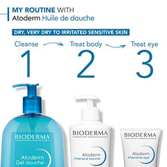 Bioderma - Atoderm - Shower Gel - Moisturizing Body and Face Wash - for Family with Normal to Dry Sensitive Skin - 33.4 fl.oz.